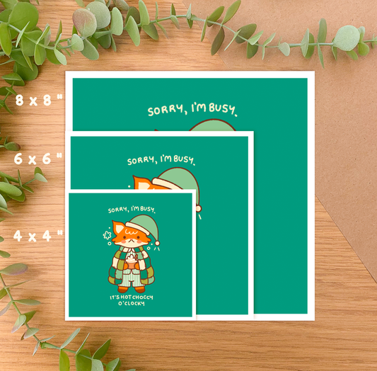 Hot Choccy O'Clocky (Fox) - Square Art Print