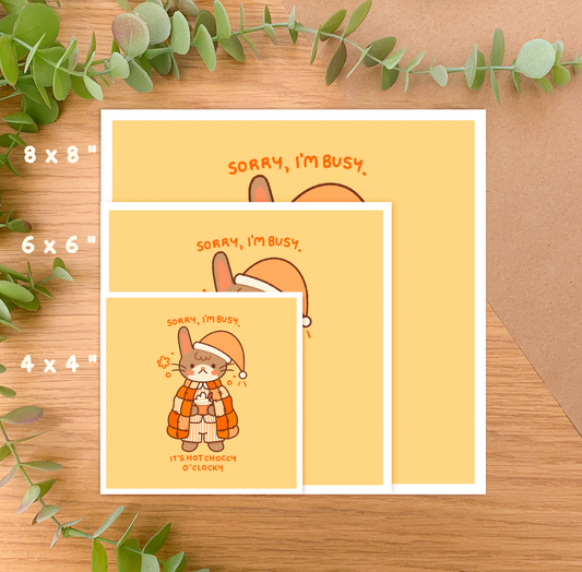 Hot Choccy O'Clocky (Rabbit) - Square Art Print