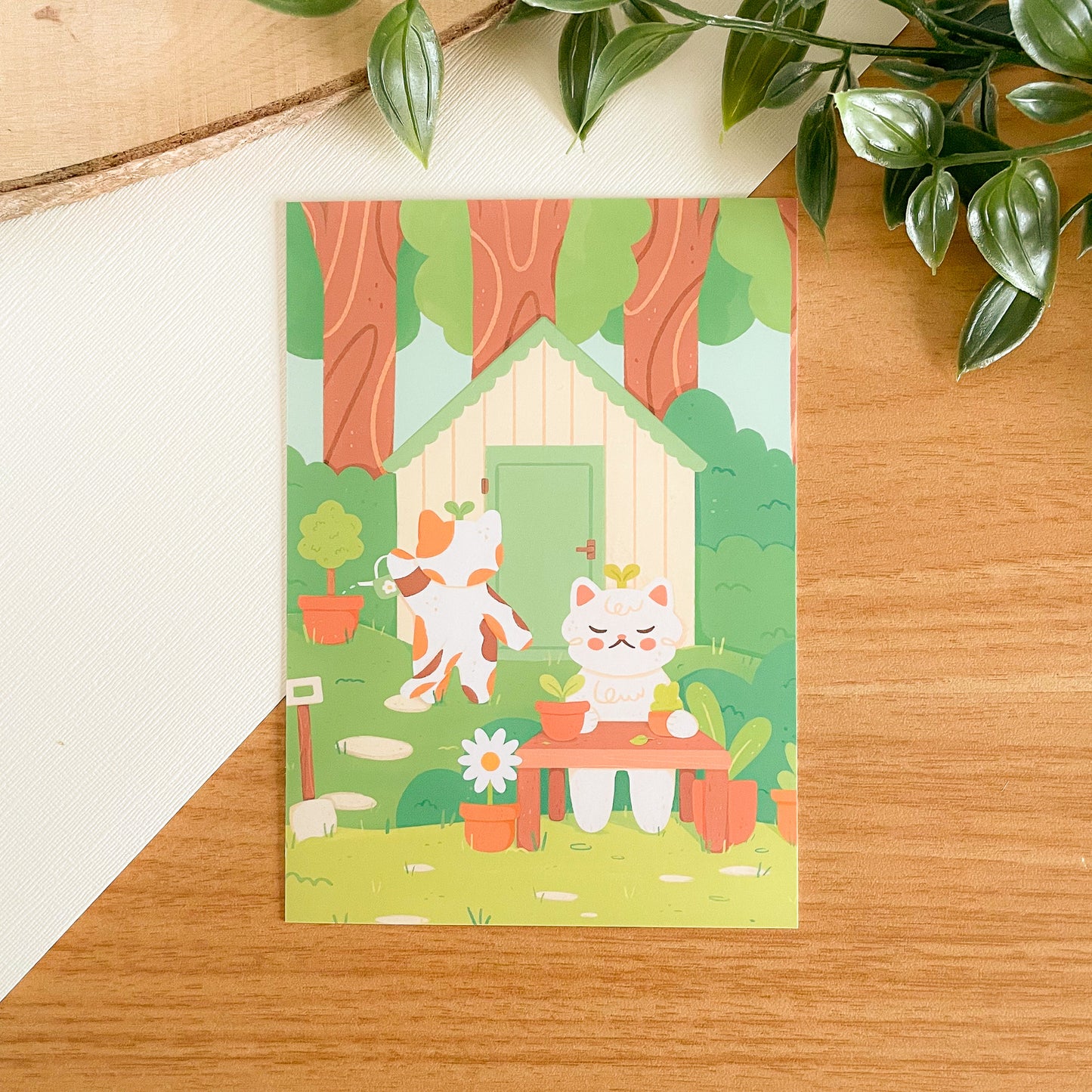 Gardening Crème the Cat (July 23) - Limited Edition Patreon Print