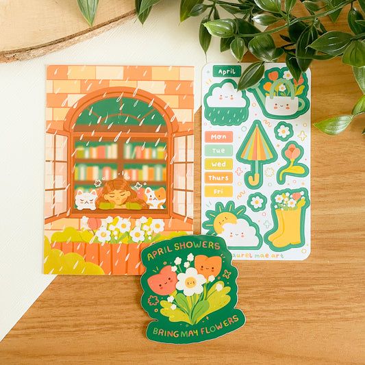 April Showers, May Flowers  (April 23) Limited Edition Patreon Mushy Mail Bundle