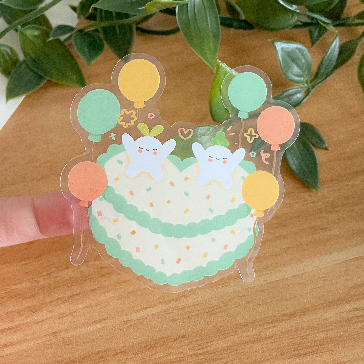 Meebloo Cake Clear Sticker - Limited Edition Patreon vinyl sticker