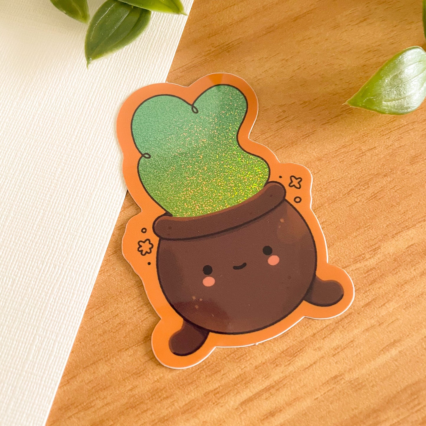 Cute Cauldron Glitter Sticker - Limited Edition Patreon vinyl sticker