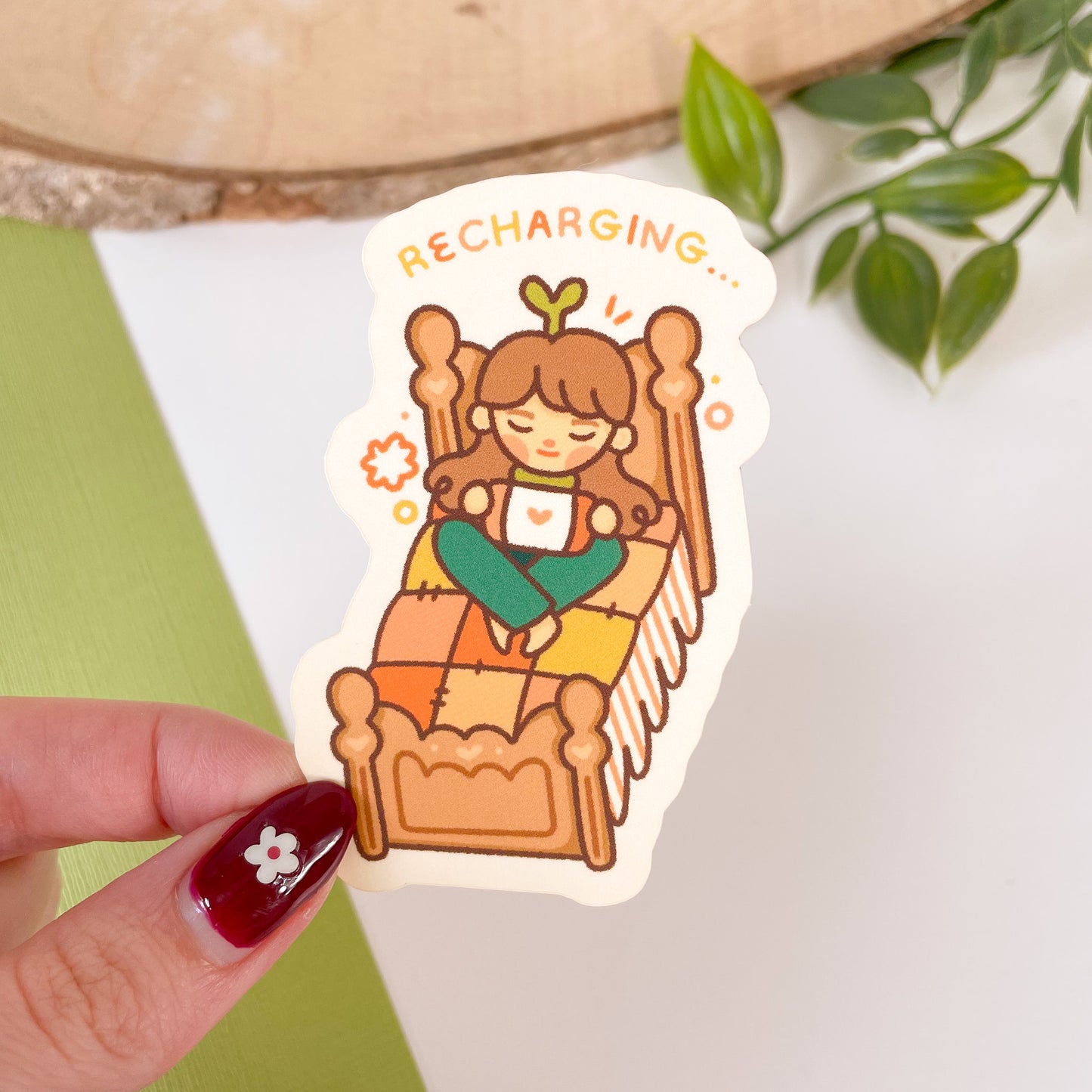 Recharging Girl - Matte Vinyl Sticker