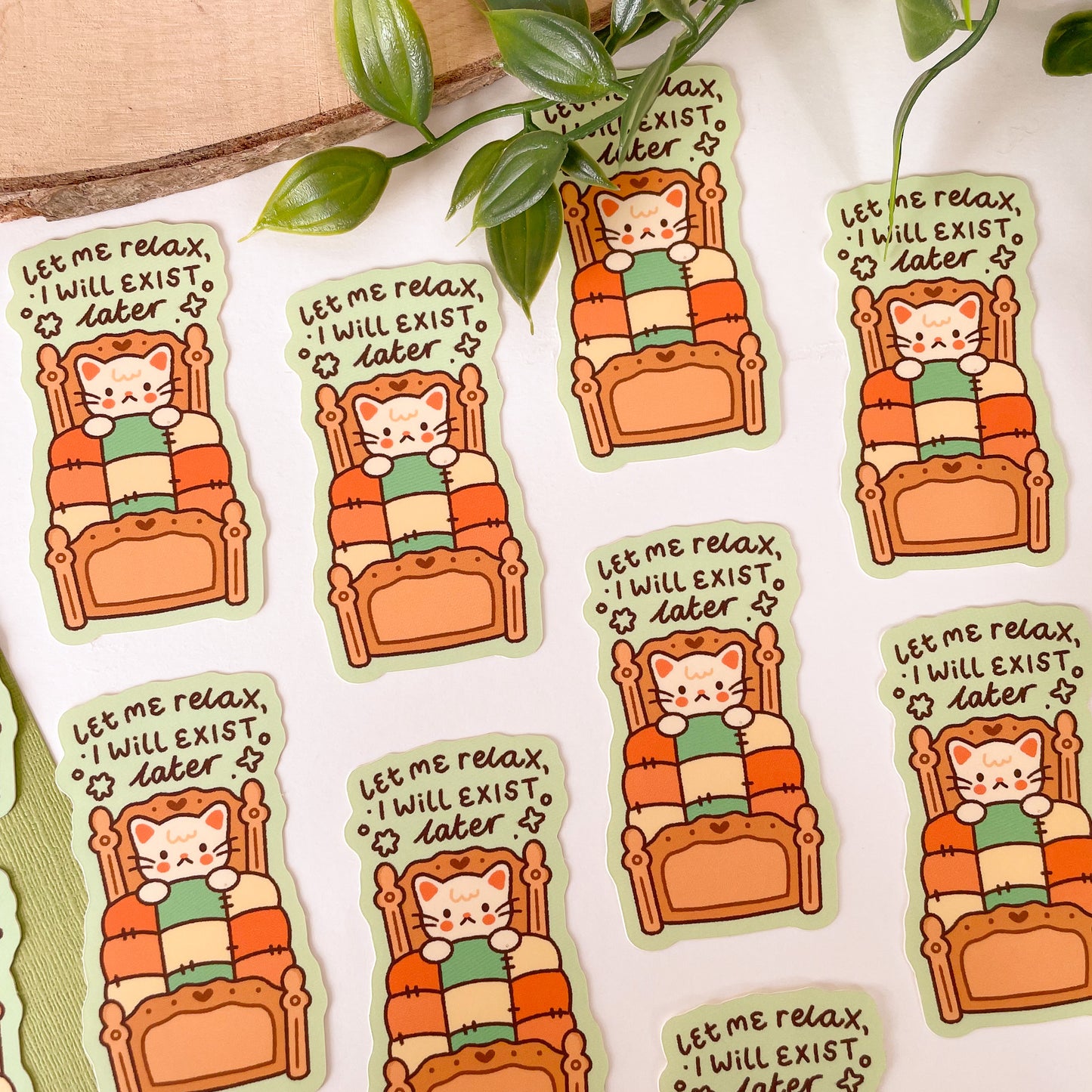 Let Me Relax I Will Exist Later (Cat) - Matte Vinyl Sticker