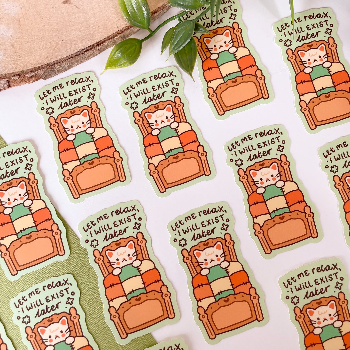 Let Me Relax I Will Exist Later (Cat) - Matte Vinyl Sticker