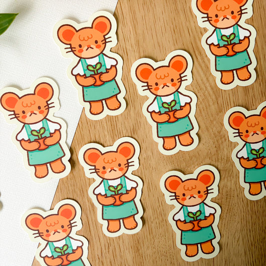 Flower Shop Mouse (April 25) - Limited Edition Patreon Matte Vinyl Sticker