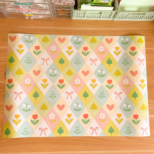 Spring Floral Quilt - Wrapping Paper Sheet
