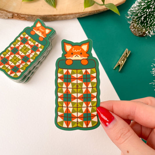 Sleepy Fox - Matte Vinyl Sticker