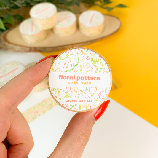 Floral Pattern - Chunky Washi Tape