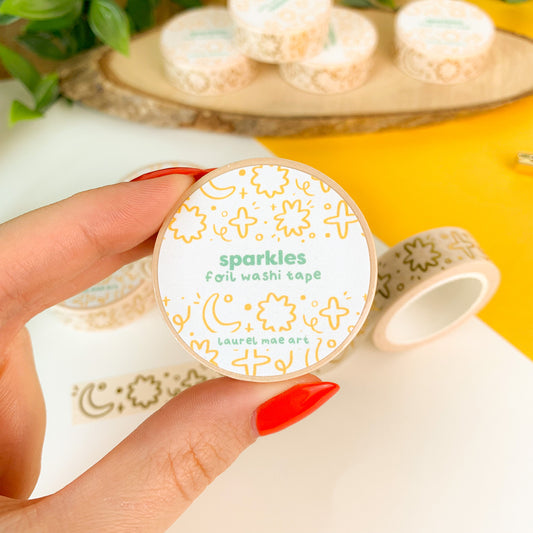 Sparkles - Gold Foil Washi Tape (Light)