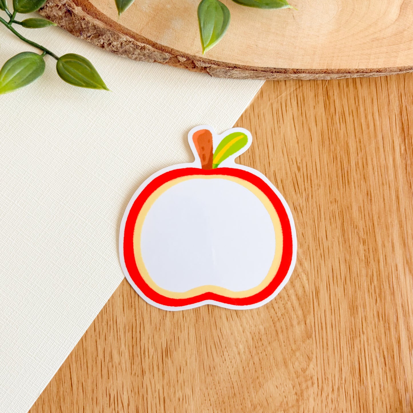 Red Apple Frame - Clear Vinyl Sticker