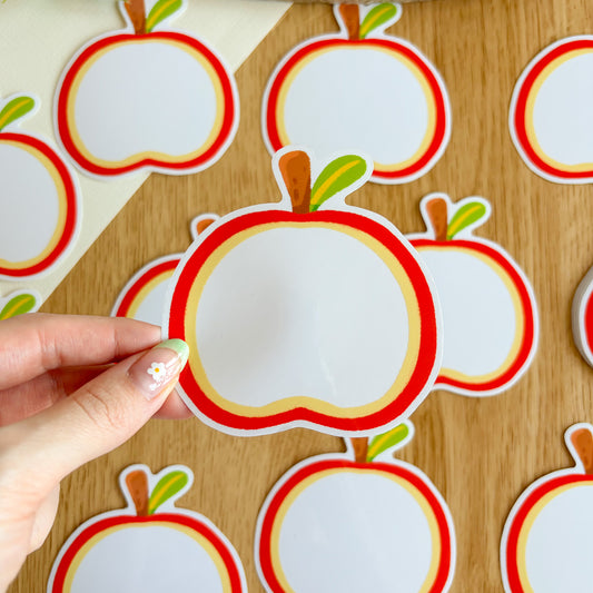 Red Apple Frame - Clear Vinyl Sticker
