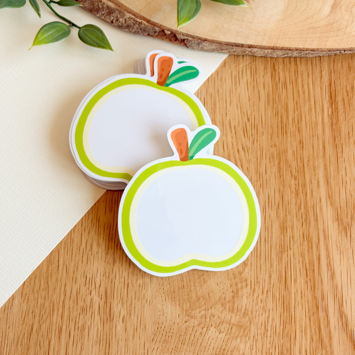 Green Apple Frame - Clear Vinyl Sticker