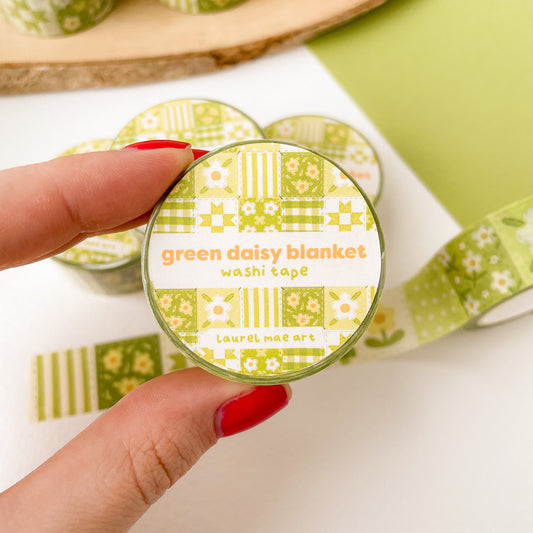 Green Daisy Blanket - Chunky Washi Tape
