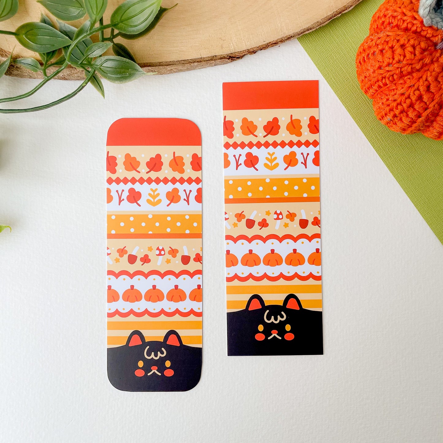Kiki the Cat Autumn Pattern Bookmark