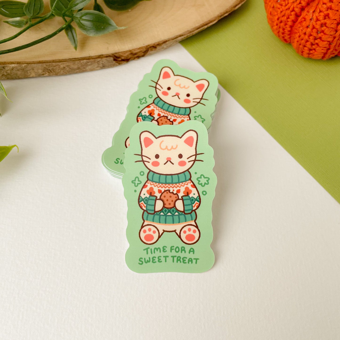 Time for a Sweet Treat (Cat) - Matte Vinyl Sticker