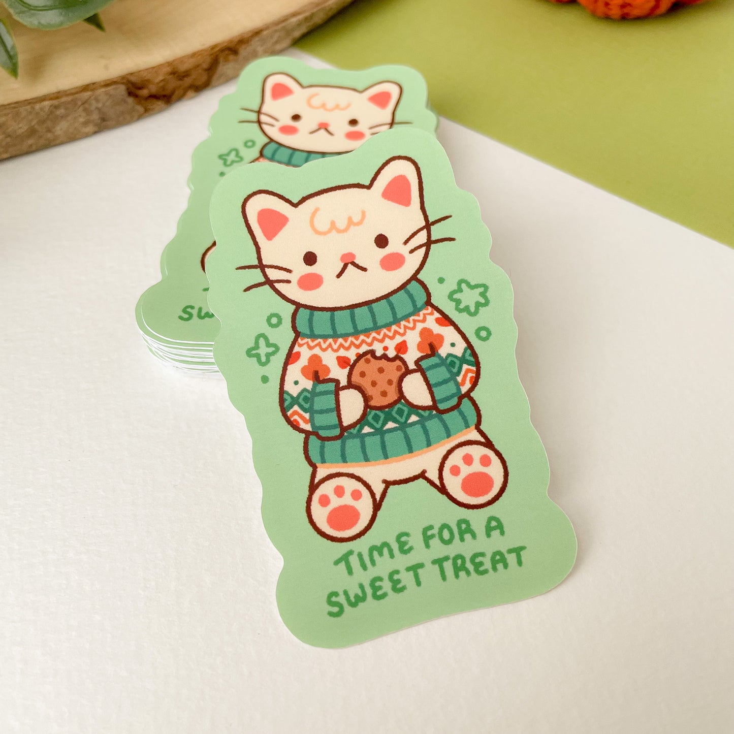 Time for a Sweet Treat (Cat) - Matte Vinyl Sticker
