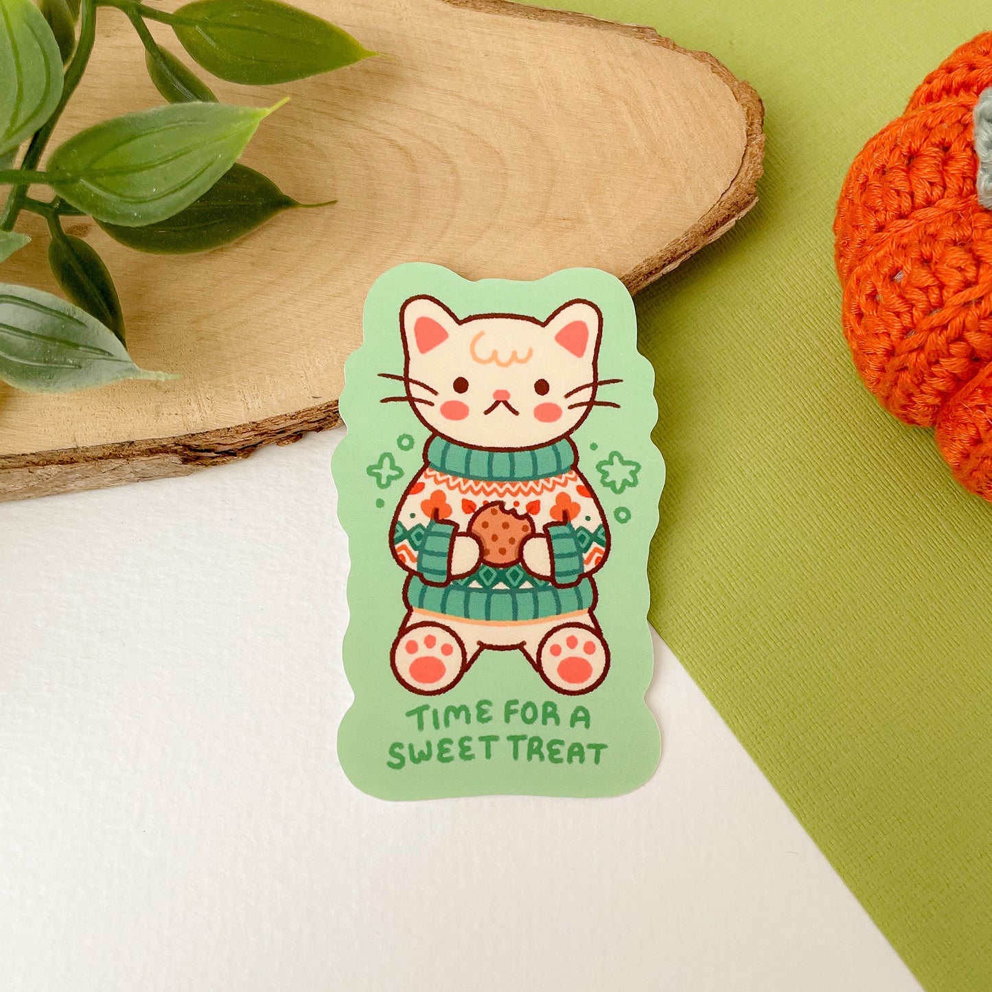 Time for a Sweet Treat (Cat) - Matte Vinyl Sticker