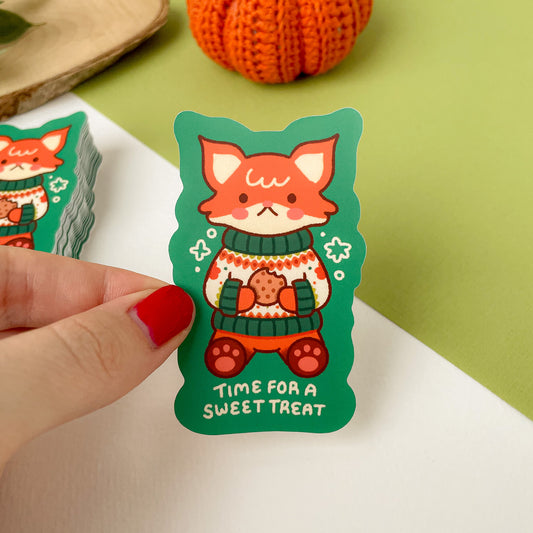 Time for a Sweet Treat (Fox) - Matte Vinyl Sticker