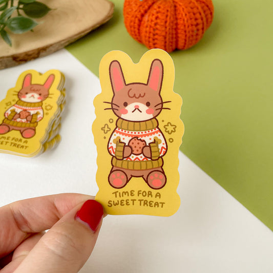 Time for a Sweet Treat (Rabbit) - Matte Vinyl Sticker
