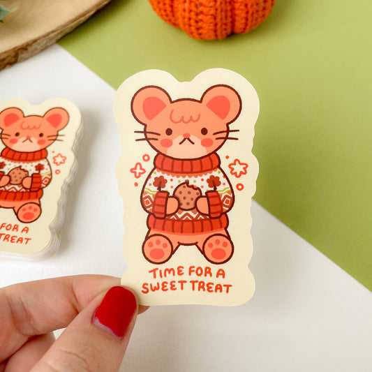 Time for a Sweet Treat (Mouse) - Matte Vinyl Sticker