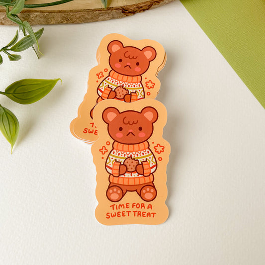 Time for a Sweet Treat (Bear) - Matte Vinyl Sticker
