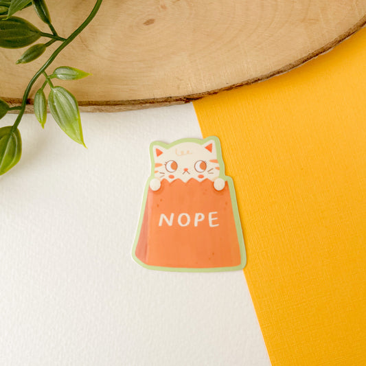 NOPE Cat - Glossy Vinyl Sticker