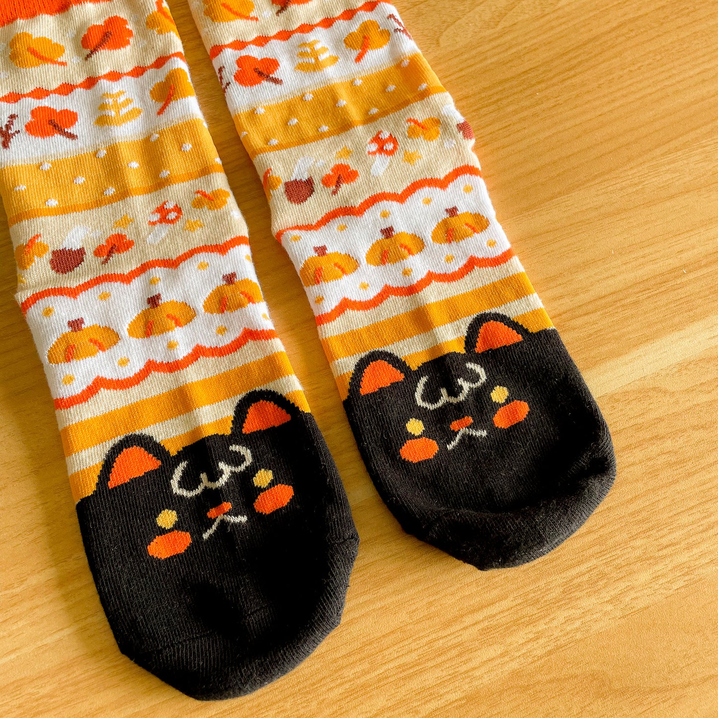 Kiki the Cat Autumn Pattern - Cotton Socks
