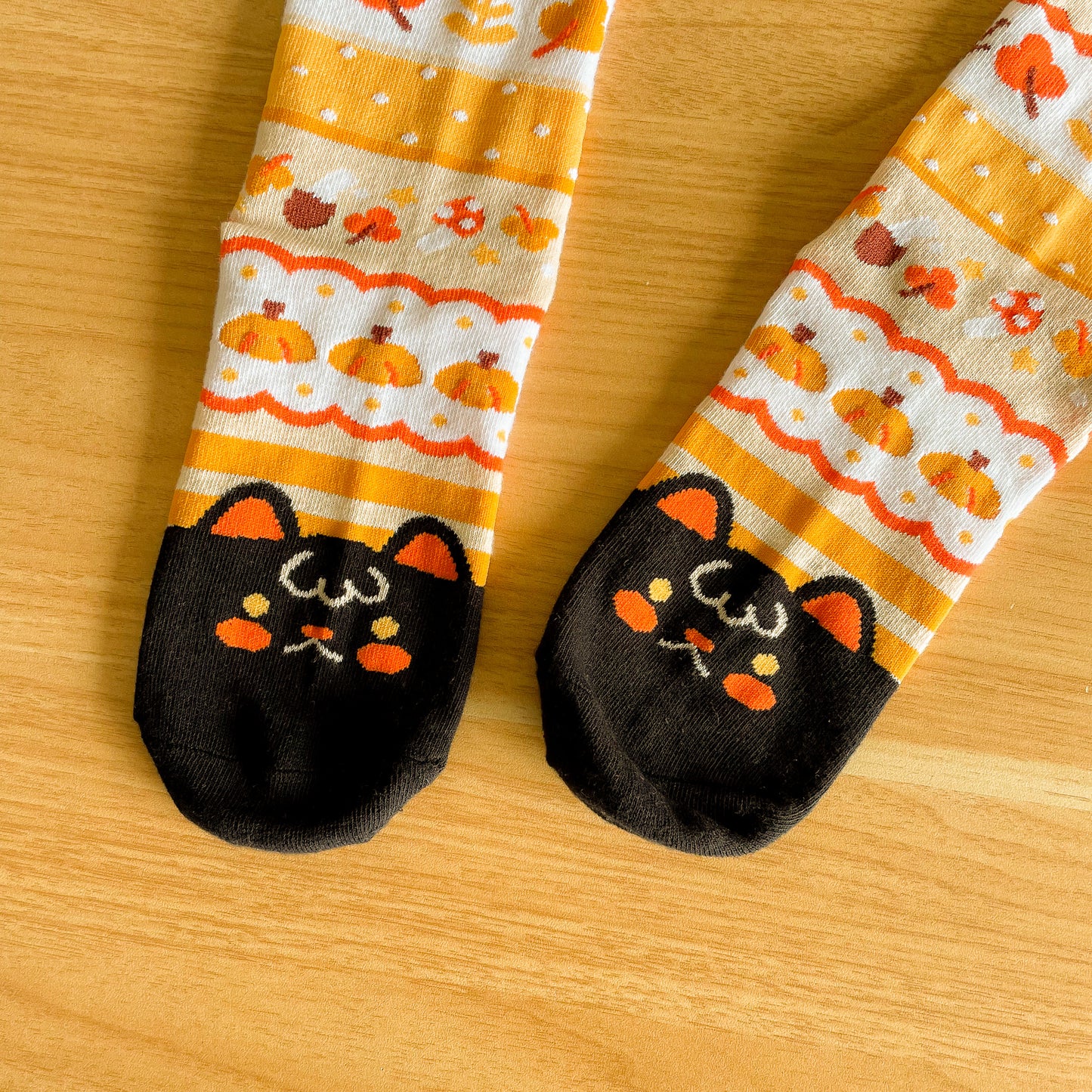 Kiki the Cat Autumn Pattern - Cotton Socks
