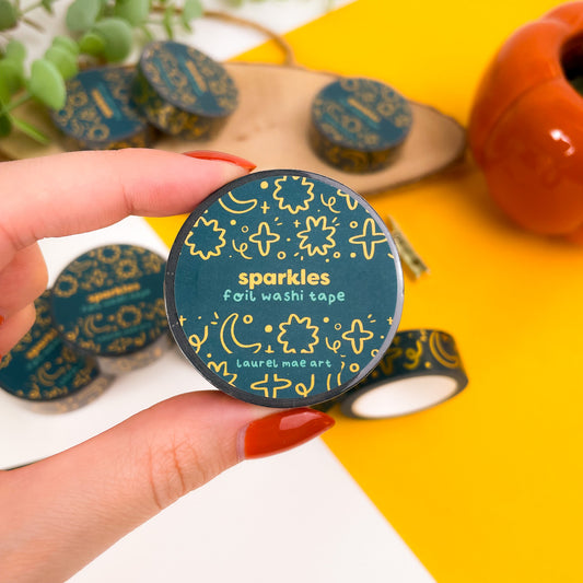 Sparkles - Gold Foil Washi Tape (Dark)