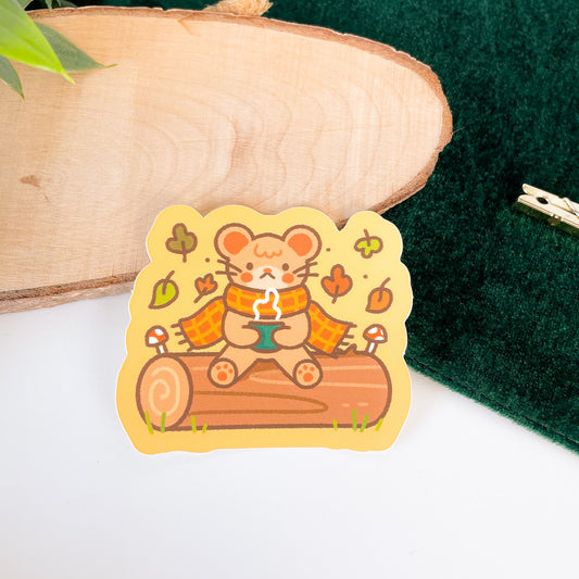 Cozy Mouse - Matte Vinyl Sticker