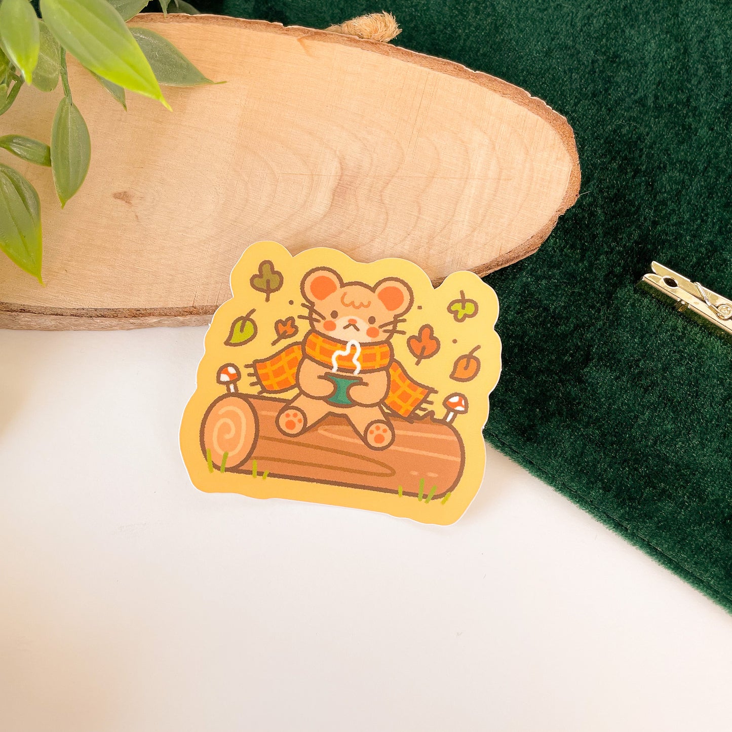 Cozy Mouse - Matte Vinyl Sticker