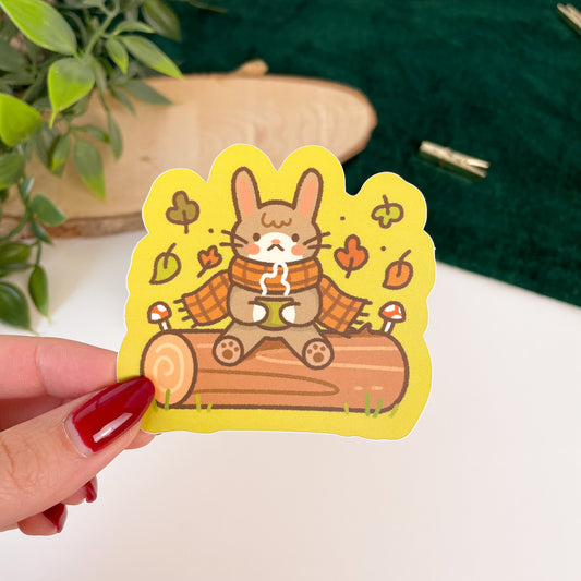 Cozy Rabbit - Matte Vinyl Sticker