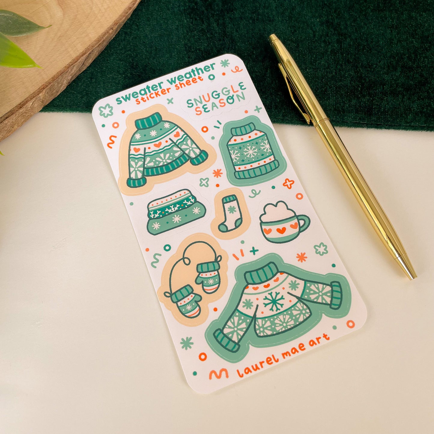 Sweater Weather (Blue) - Mini Sticker Sheet