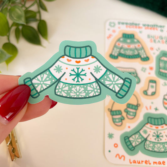 Sweater Weather (Blue) - Mini Sticker Sheet
