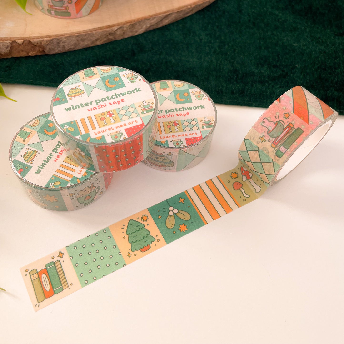 Winter Patchwork - Chunky Washi Tape