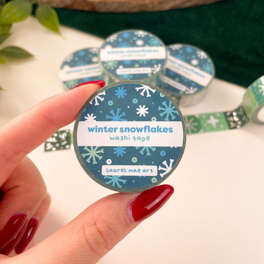Winter Snowflakes - Silver Foil Washi Tape