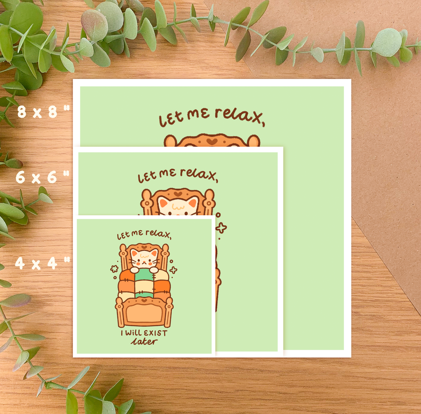 Let Me Relax, I Will Exist Later (Cat) - Square Art Print