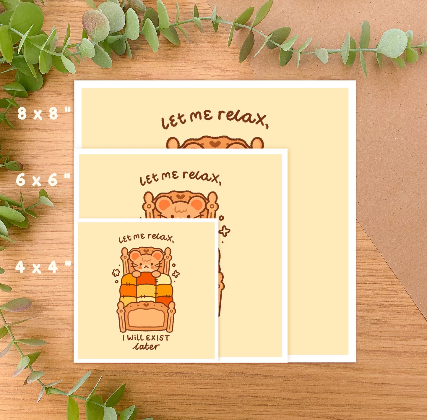 Let Me Relax, I Will Exist Later (Mouse) - Square Art Print