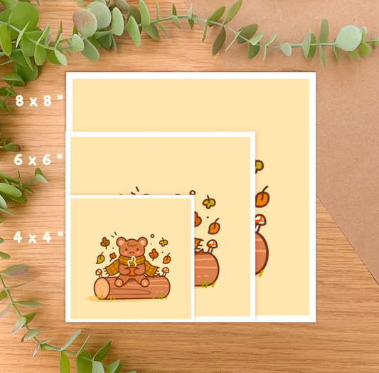 Cozy Bear - Square Art Print