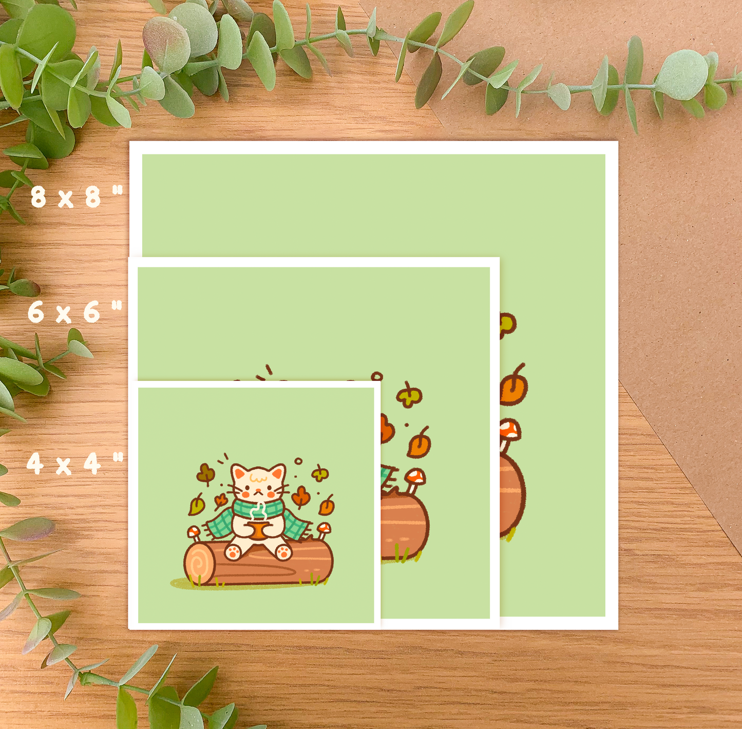 Cozy Cat - Square Art Print