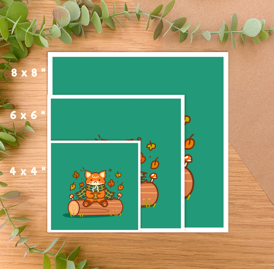 Cozy Fox - Square Art Print