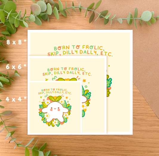 'Born to Frolic' Meebloo - Square Art Print