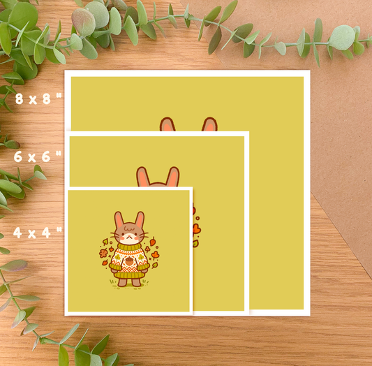 Cozy Knits Rabbit - Square Art Print