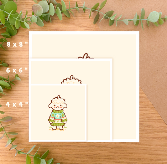 Cozy Knits Lamb - Square Art Print