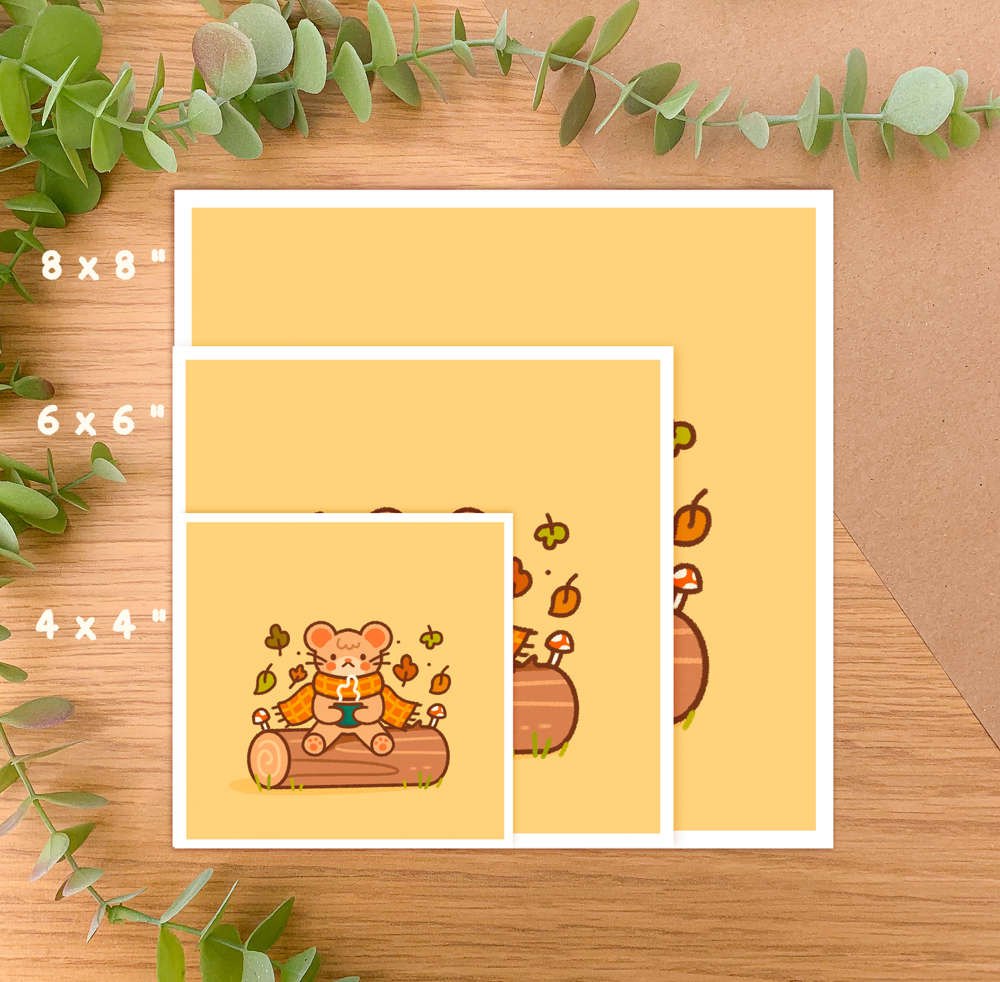 Cozy Mouse - Square Art Print