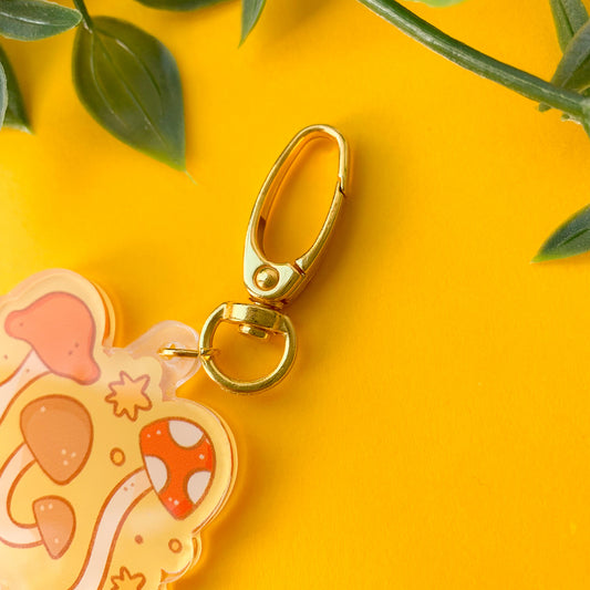 Mushrooms Clear Acrylic Keychain
