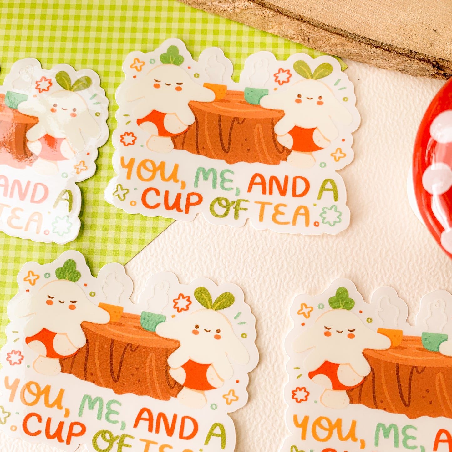 You, Me, and a Cup of Tea - Clear Vinyl Sticker