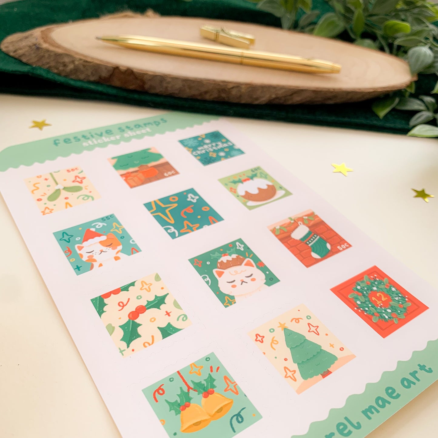 Festive Stamps - Sticker Sheet