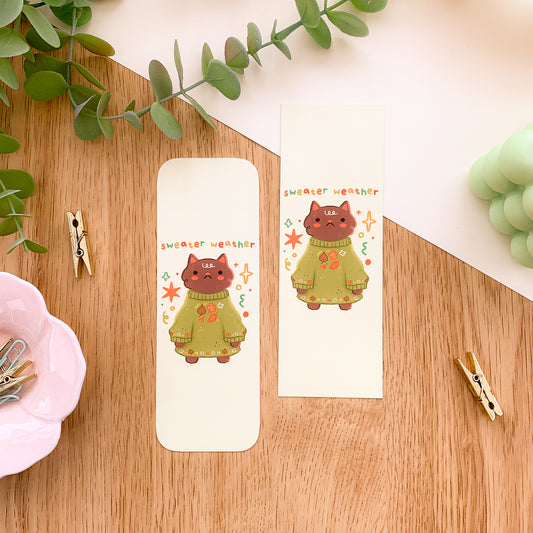 Sweater Weather Cat Bookmark